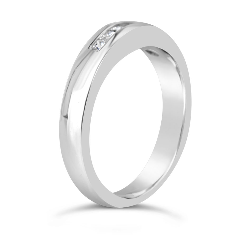 wedding band anniversary ring channel set ring 14k white gold diamond