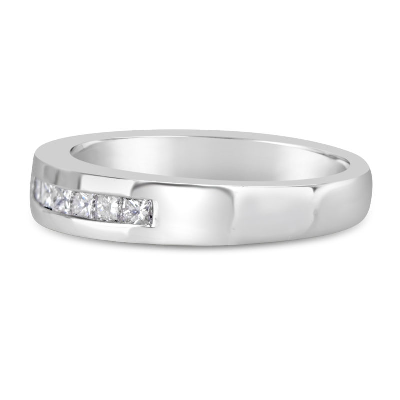 14k white gold diamond wedding band anniversary ring channel set ring