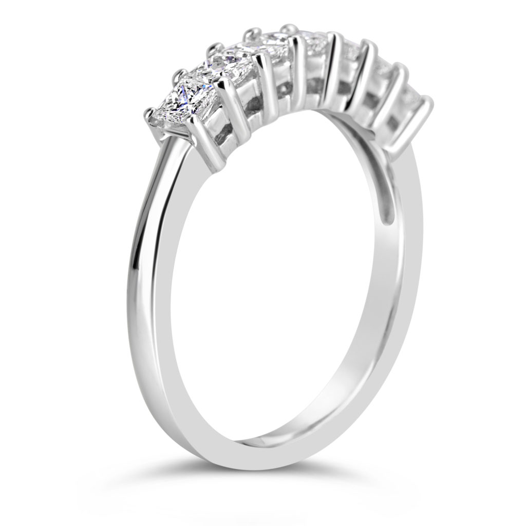 princess cut diamond band anniversary ring wedding ring 14k white gold