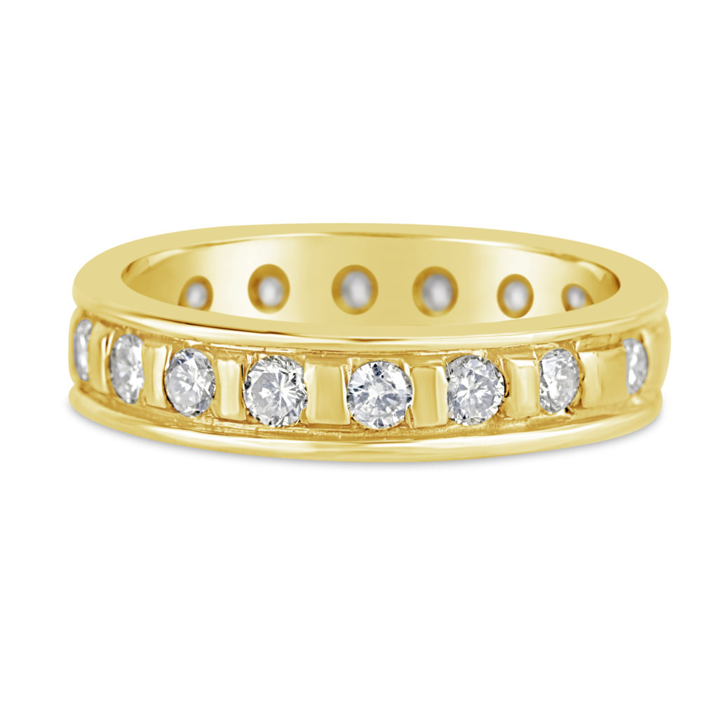 14k yellow gold eternity diamond ring anniversary ring wedding band