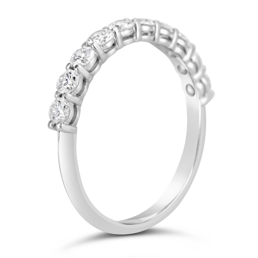 shared claw round diamonds 14k white gold wedding band anniversary ring