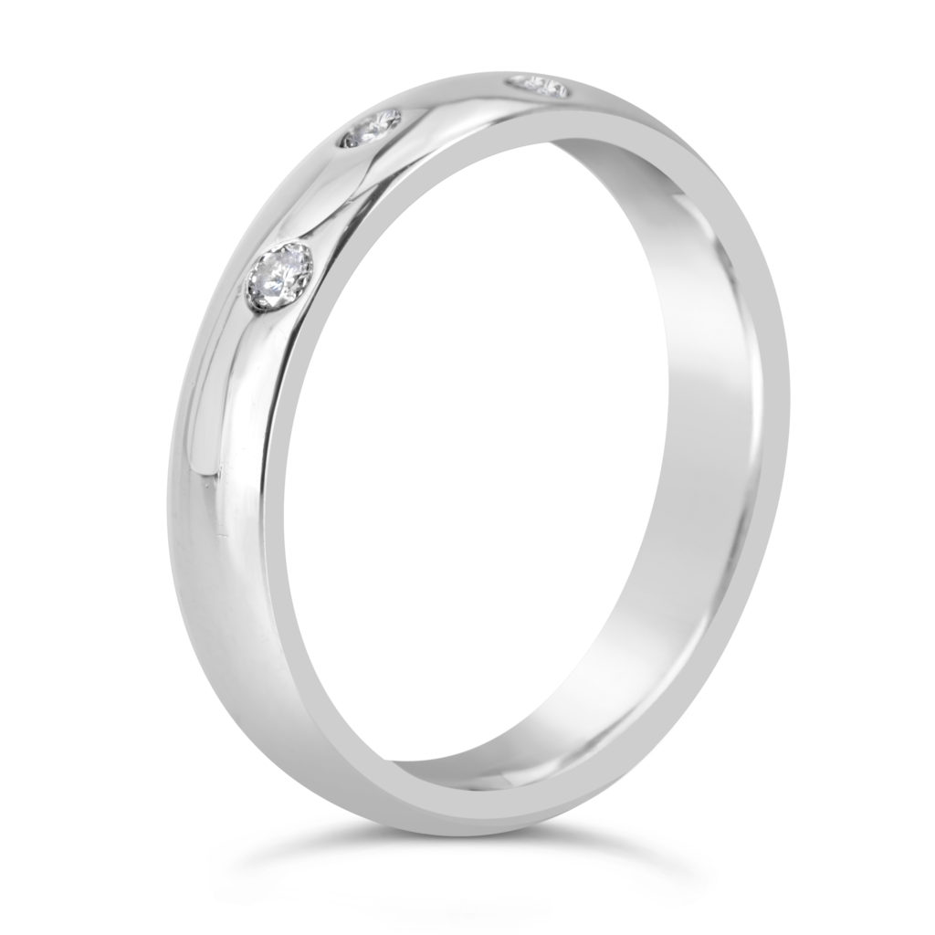 anniversary band wedding band scattered flush set 14k white gold diamond