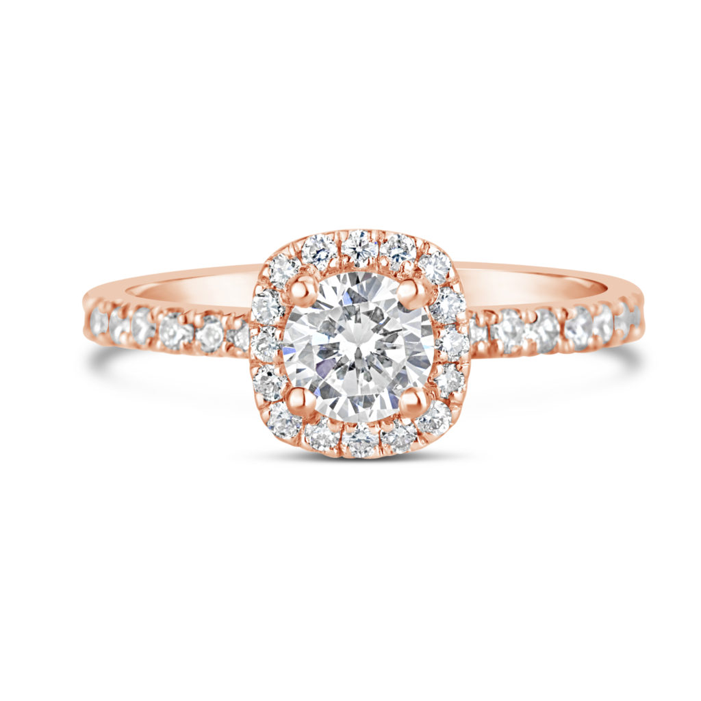 halo diamond engagement ring 14k rose gold rg00864