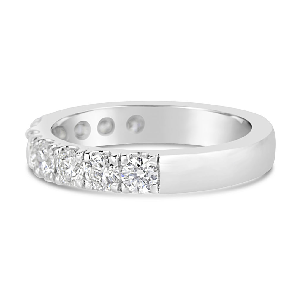 claw set diamond anniversary band 18k white gold wedding ring diamond stacking ring rg00861
