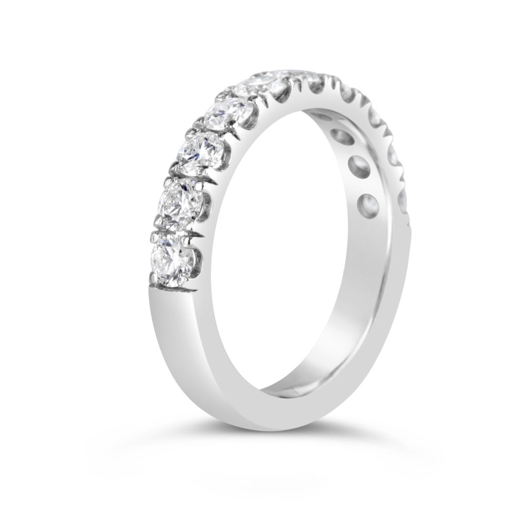 18k white gold diamond weddign ring anniversary band diamon stacking ring rg00861
