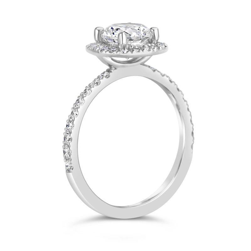 halo diamond engagement ring 14k white gold rg00862