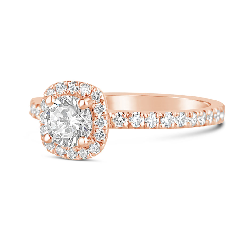 half karat halo diamond engagement ring 14k rose gold rg00864