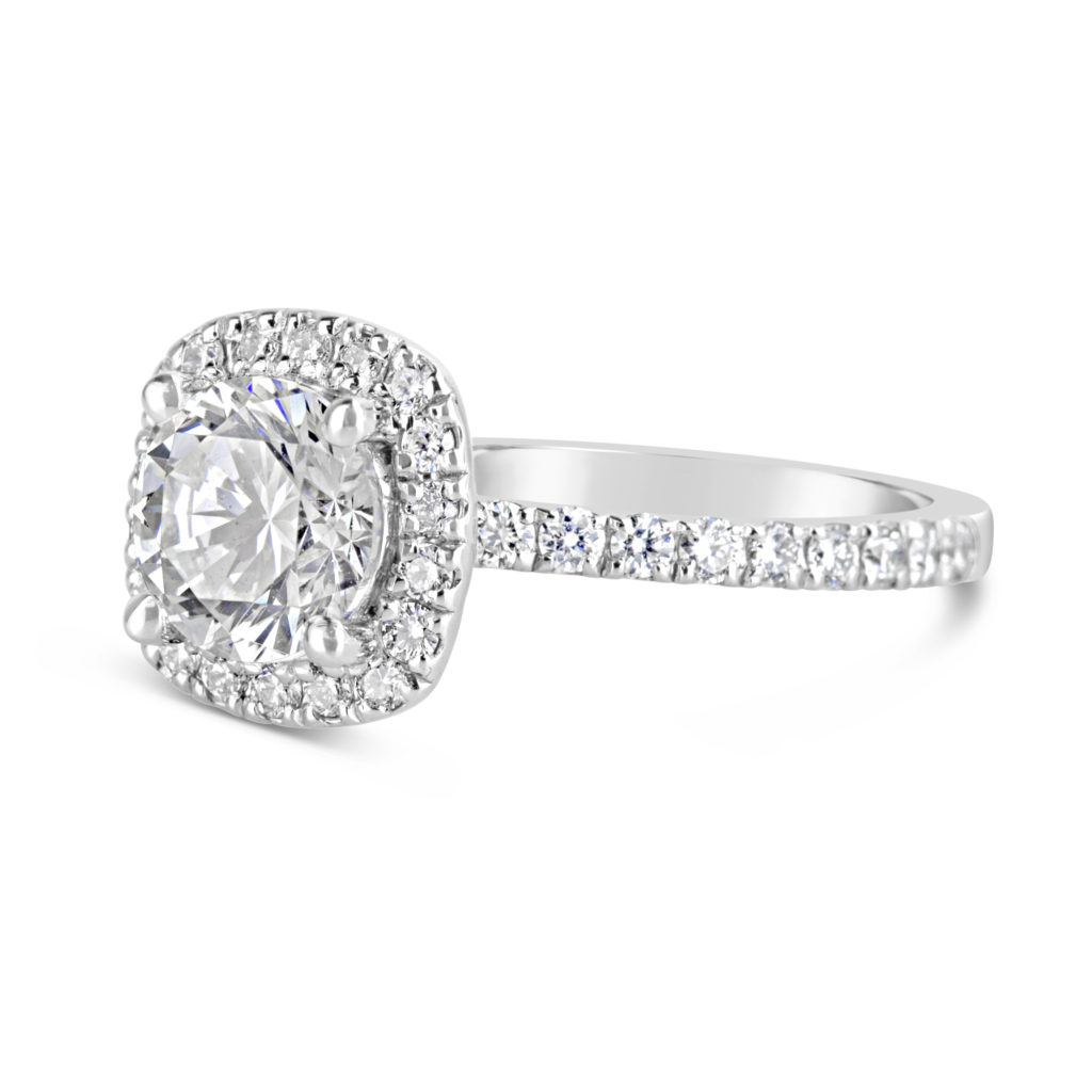 14k white gold halo diamond engagement ring rg00862