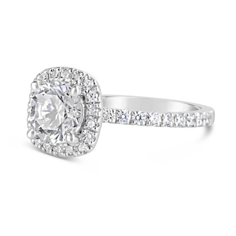 14k white gold halo diamond engagement ring rg00862