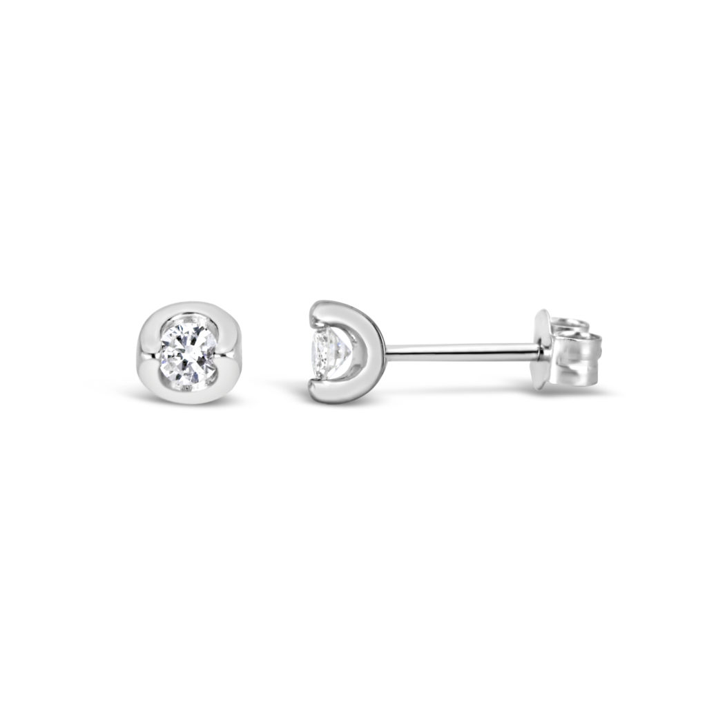 diamond stud earrings half moon diamond stud earrings 14k white gold and diamond stud earrings