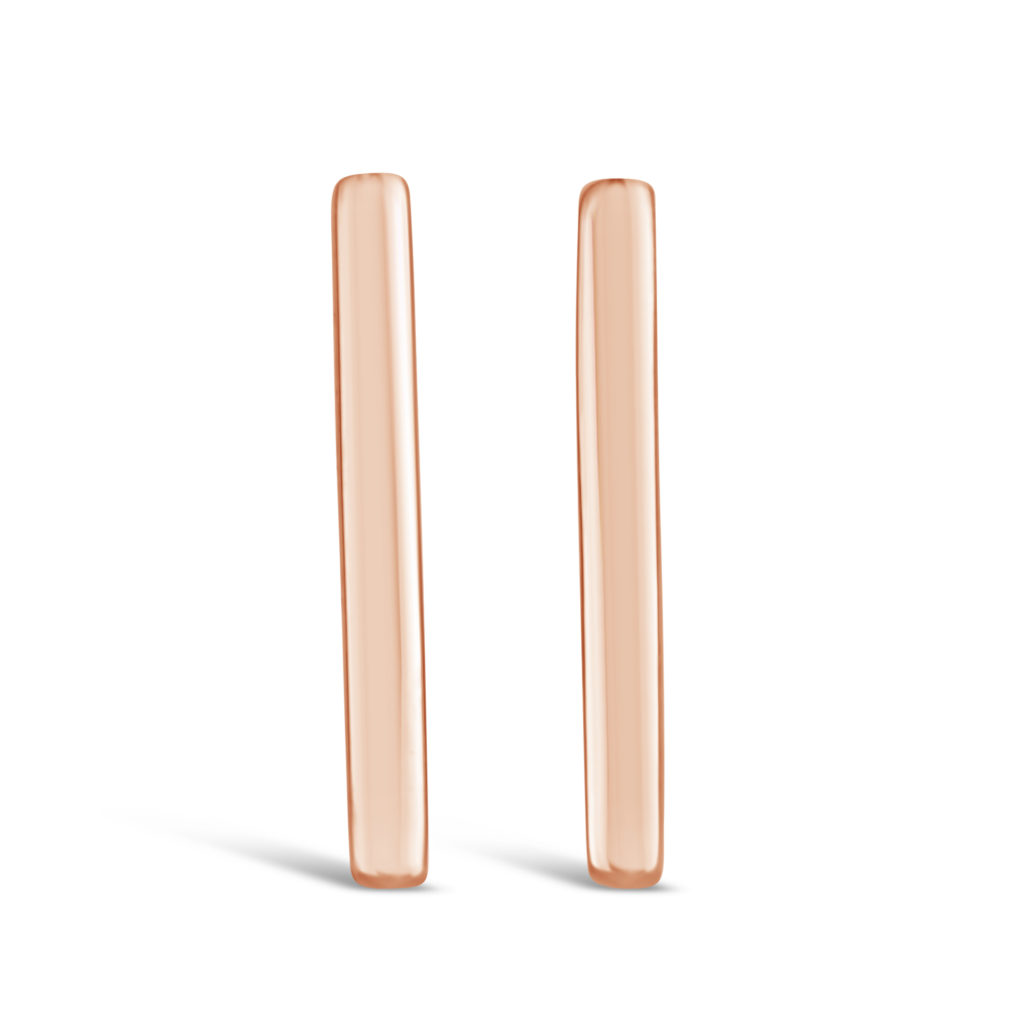 rose gold stud earrings rose gold bar stud earrings