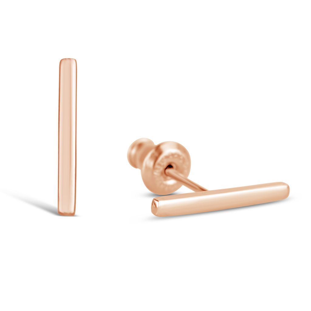 rose gold stud earrings rose gold bar stud earrings