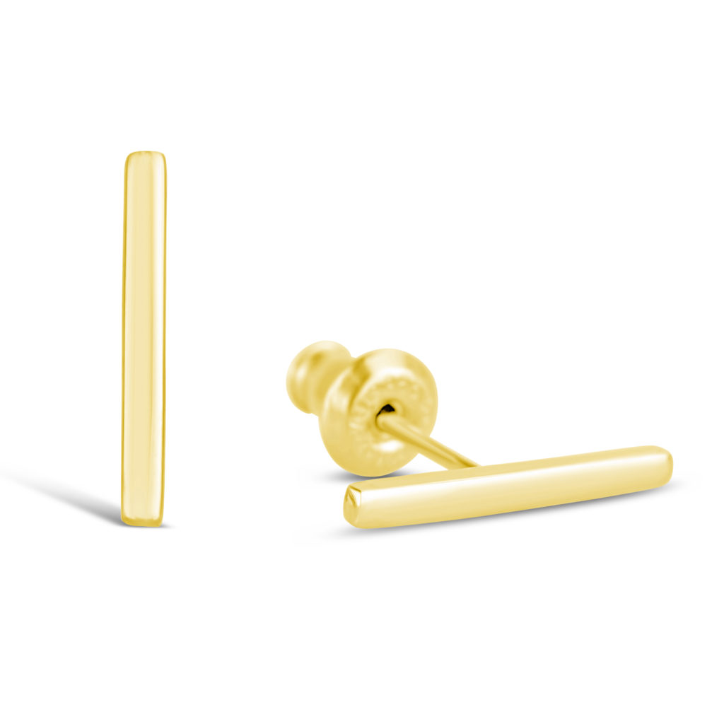 yellow gold stud earrings yellow gold bar stud earrings