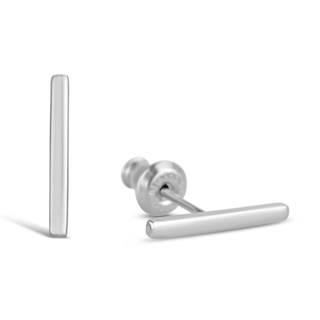 white gold stud earrings white gold bar stud earrings
