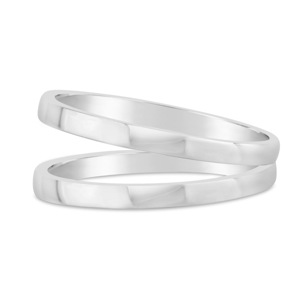 fashion ring split band white gold minimalist ring white gold modern ring