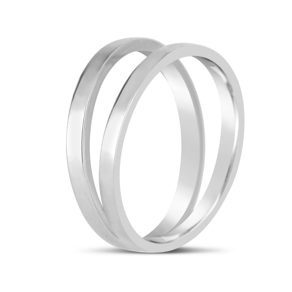minimalist ring white gold fashion ring split band white gold modern ring