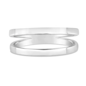 white gold minimalist ring white gold modern ring fashion ring split band