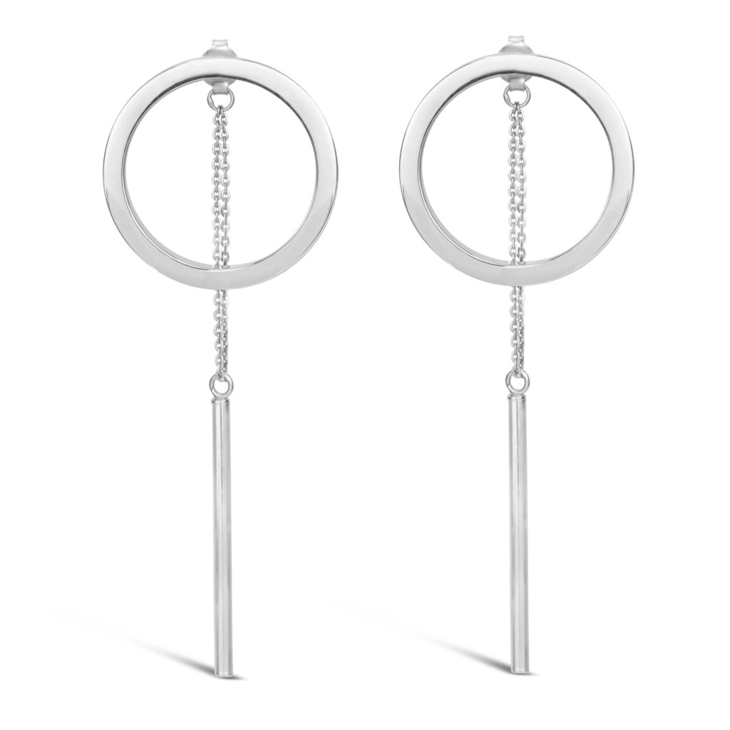 10k white gold drop earrings white gold chain drop earrings large circle drop earrings threader style drop earrings