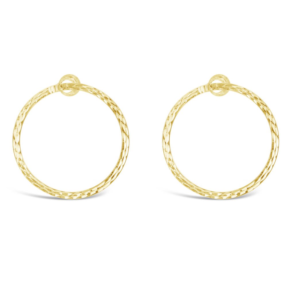 10k yellow gold hoop earrings diamond cut hoop earrings yellow gold front and back closure hoop earrings