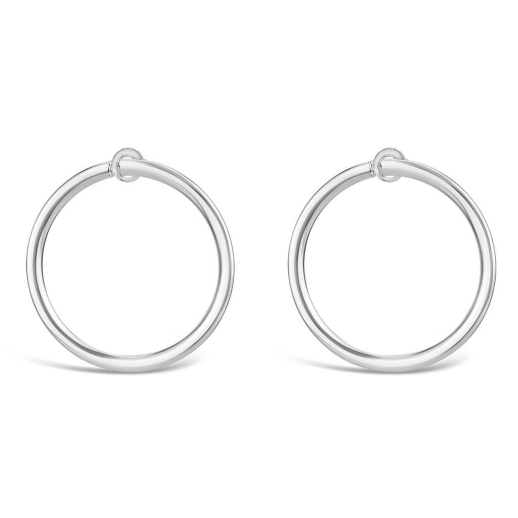 10k white gold hoop earrings front and back closure white gold hoop earrings