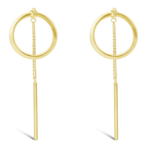 10k yellow gold drop earrings yellow gold chain drop earrings large circle drop earrings threader style drop earrings