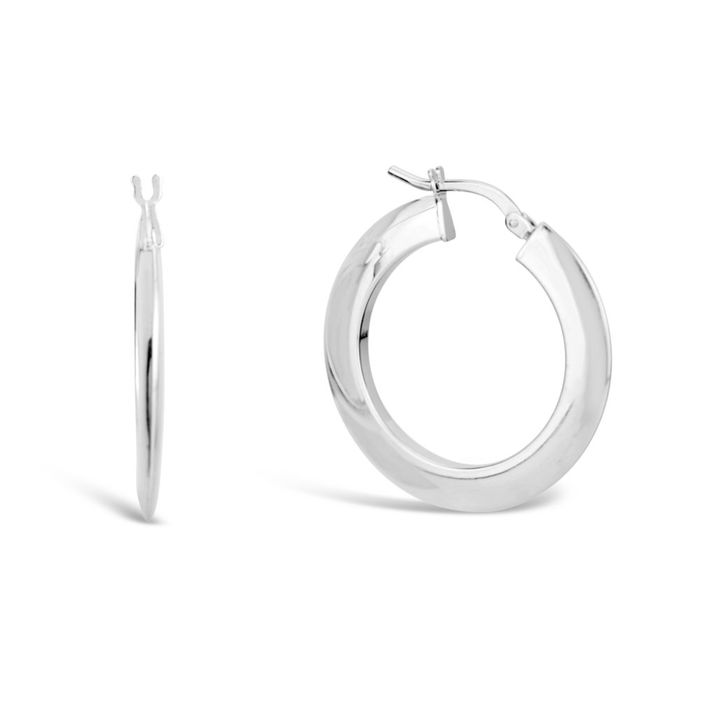 10k white gold hoop earrings white gold knife edge hoop earrings