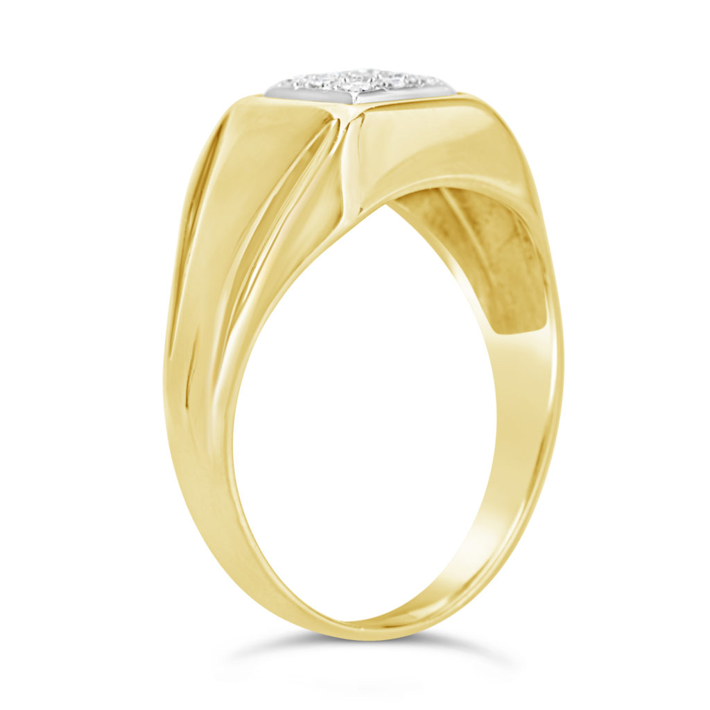 yellow gold mens ring diamond signet yellow gold ring gents diamond and yellow gold ring