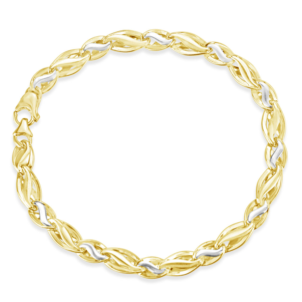 yellow gold bracelet white gold accented bracelet fancy link bracelet