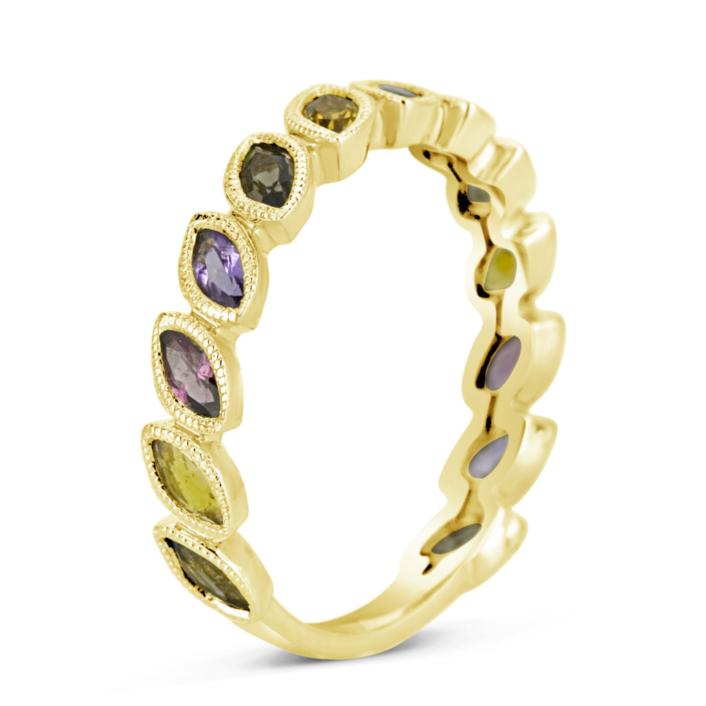 multi coloured gem stone ring yellow gold gem stone ring yellow gold leaf gem stone ring