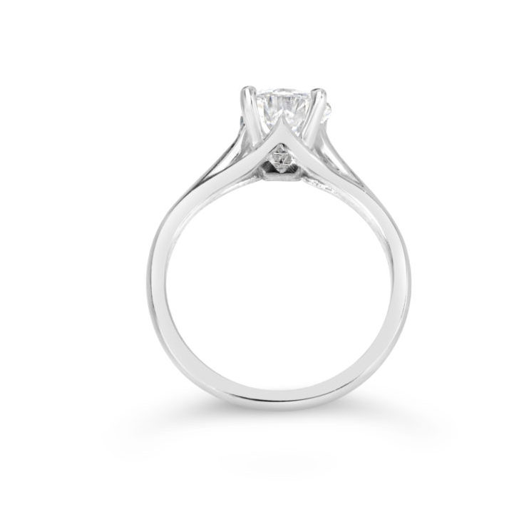14k white gold diamond solitaire engagement ring
