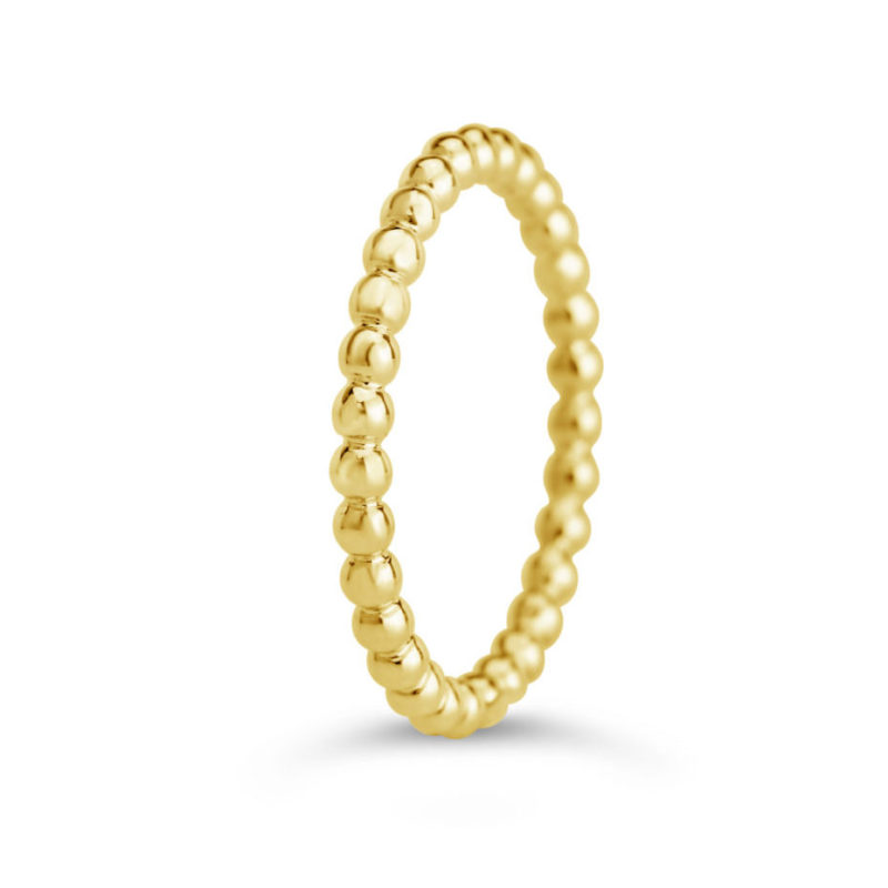 14k yellow gold beaded stacking ring
