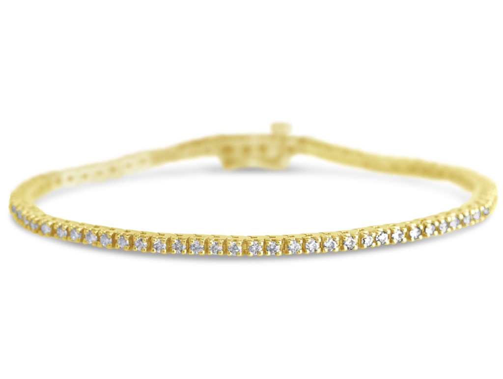 yellow gold diamond tennis bracelet