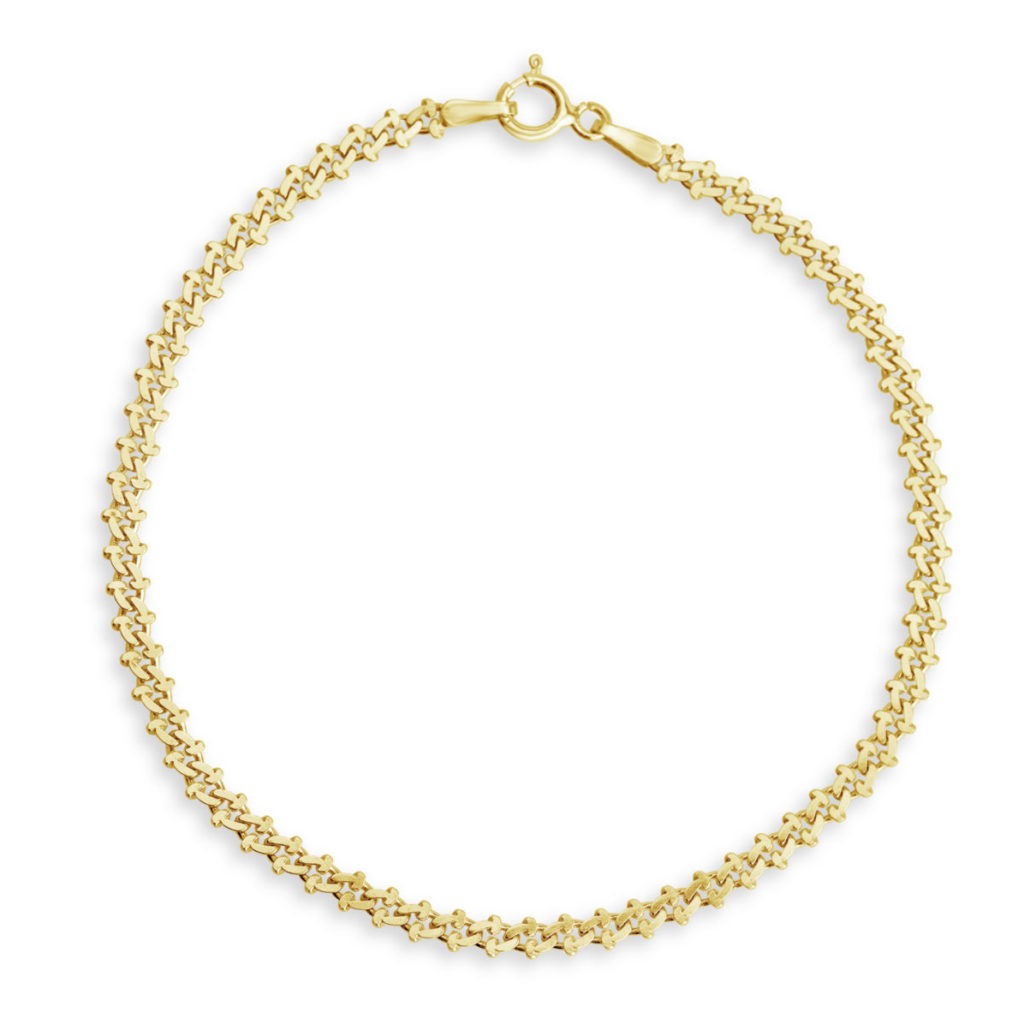 yellow gold fancy link chain bracelet