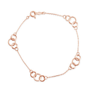 14k rose gold circle chain bracelet