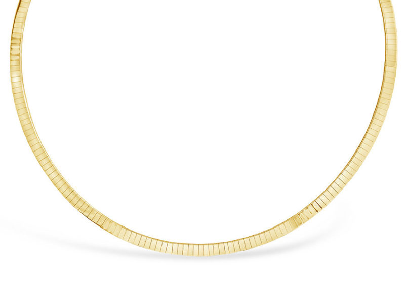 yellow gold omega chain necklace choker