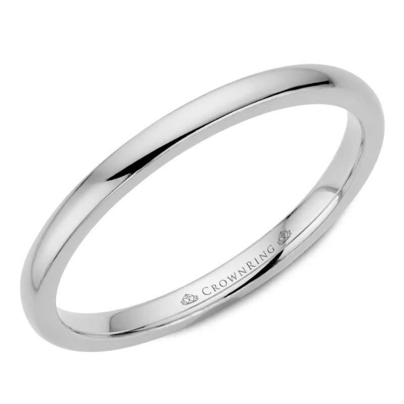 white gold 2mm wide wedding band