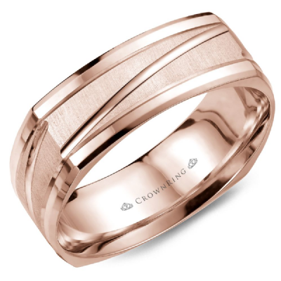 CrownRing rounded square wedding band