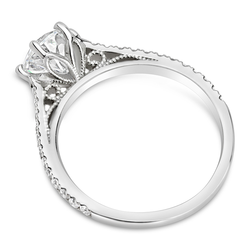 filigree vintage inspired diamond solitaire engagement ring diamond band