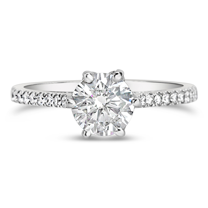 white gold round diamond solitaire engagement ring diamond band filigree