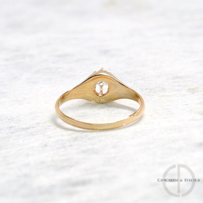 an00067 yellow gold vintage diamond solitaire ring