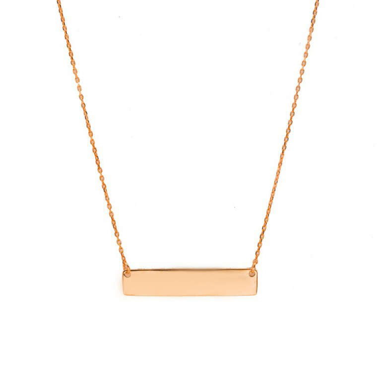 NE00222 rose gold bar engravable necklace