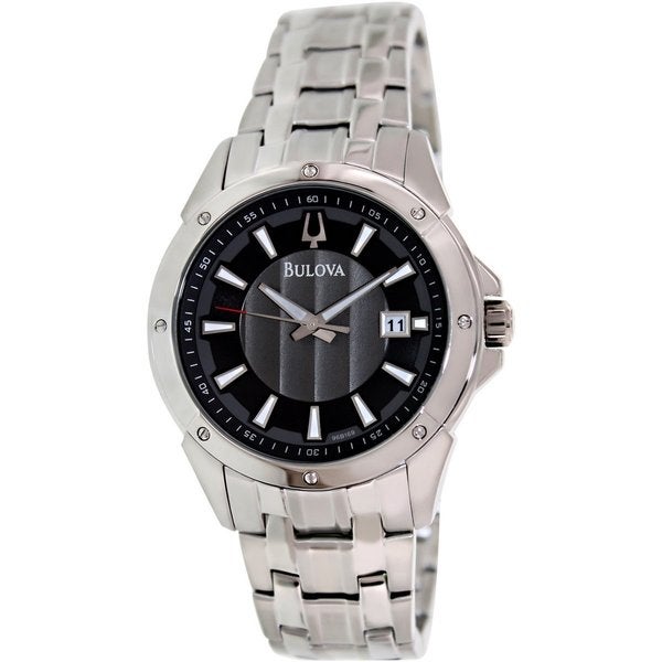 caravelle by bulova stainless watch black dial