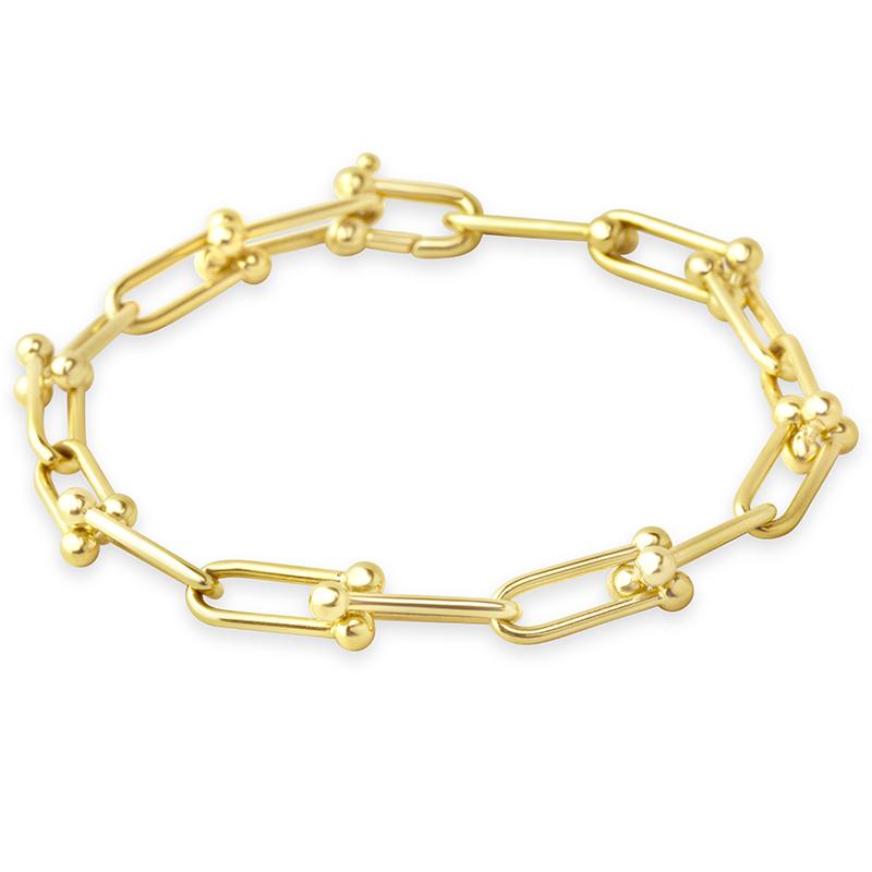 yellow gold u-link hardware link bracelet