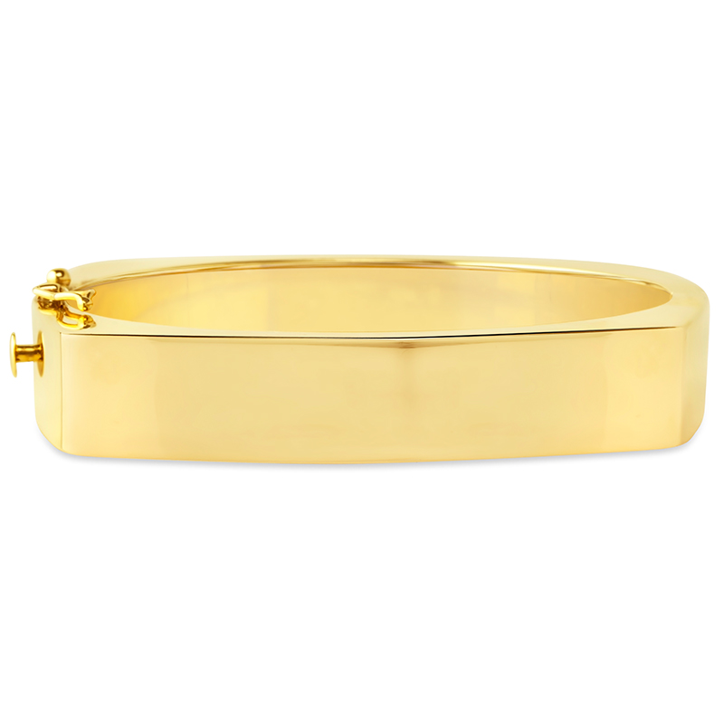 yellow gold large bangle bracelet hollow