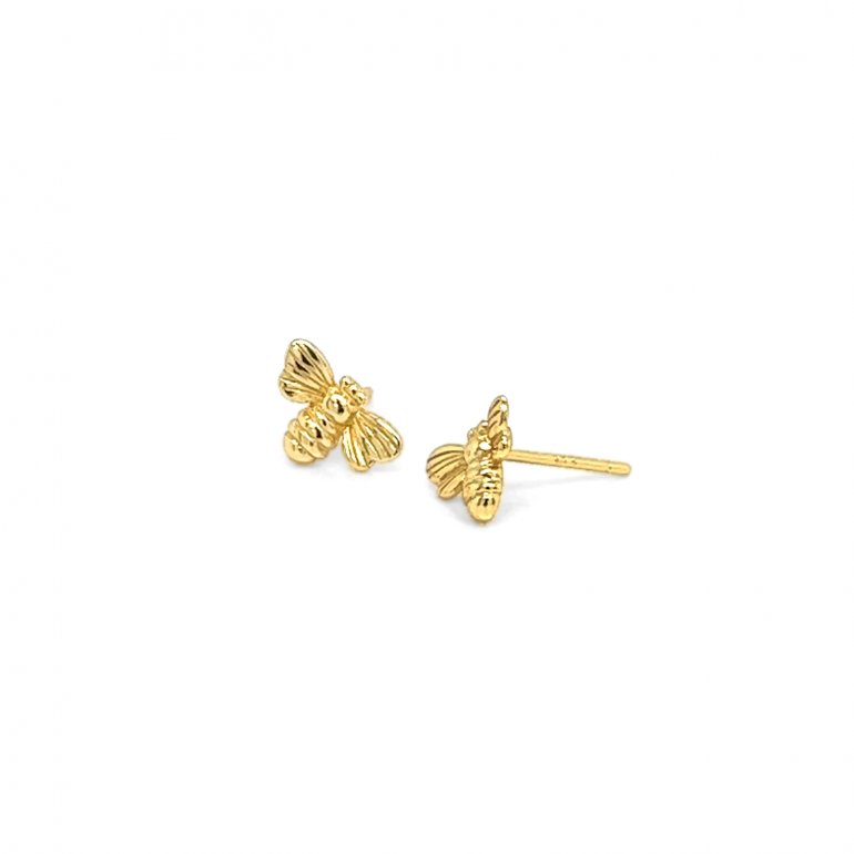 sterling silver gold vermeil bee stud earrings