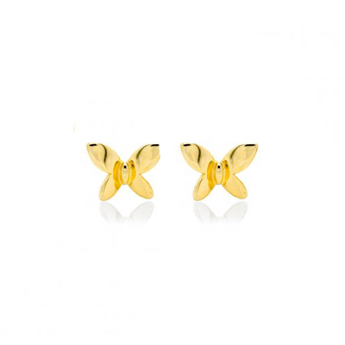 sterling silver gold vermeil mini butterfly stud earrings