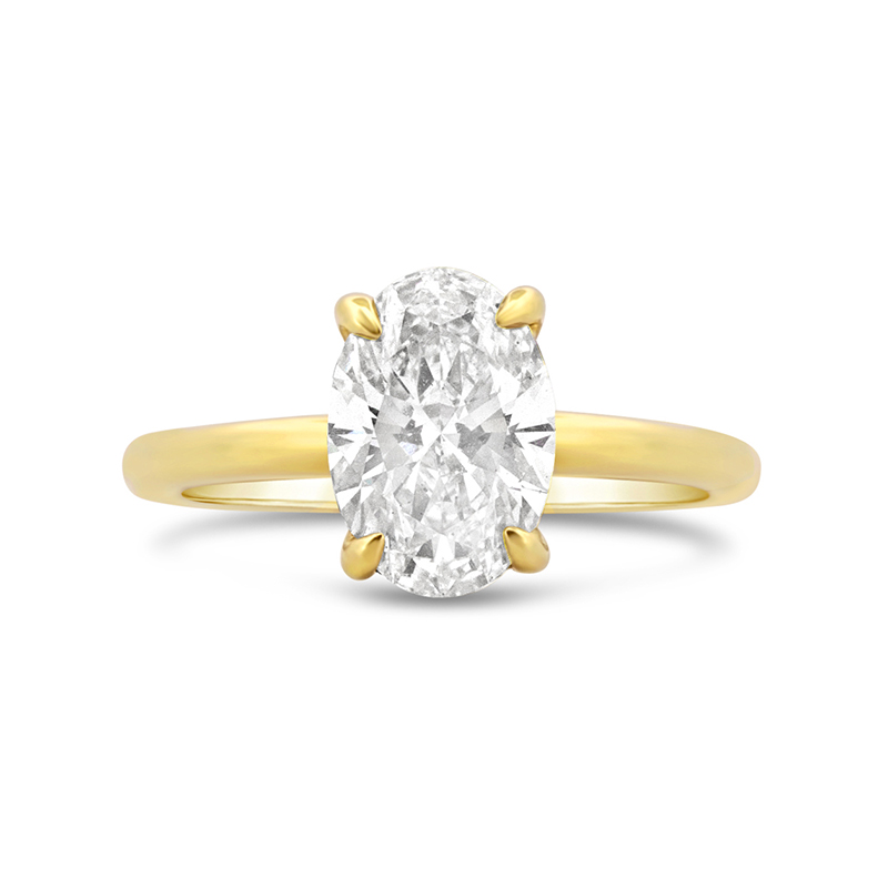 yellow gold oval diamond engagement ring hidden halo