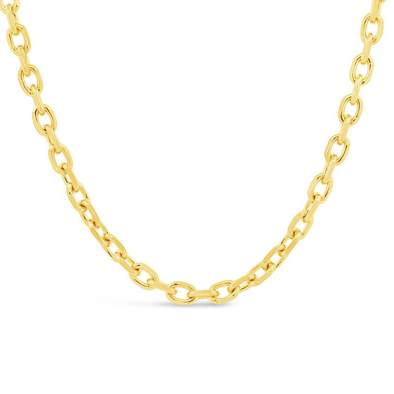yellow gold heavy cable chain link necklace