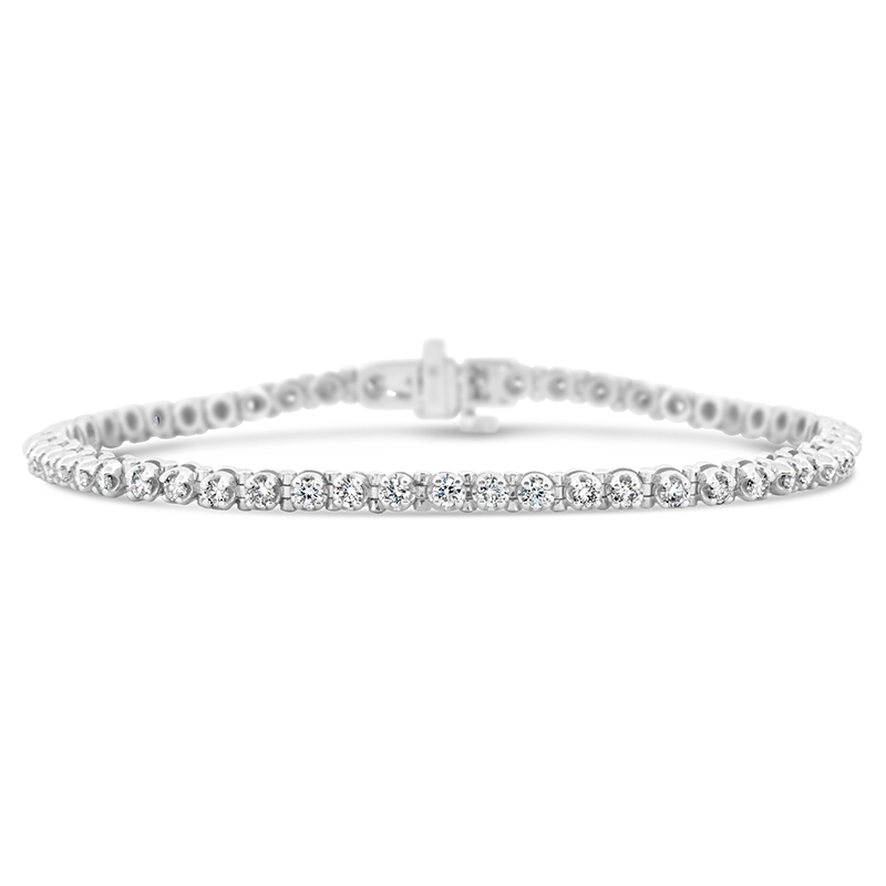 14k white gold prong set natural diamond tennis bracelet br00301