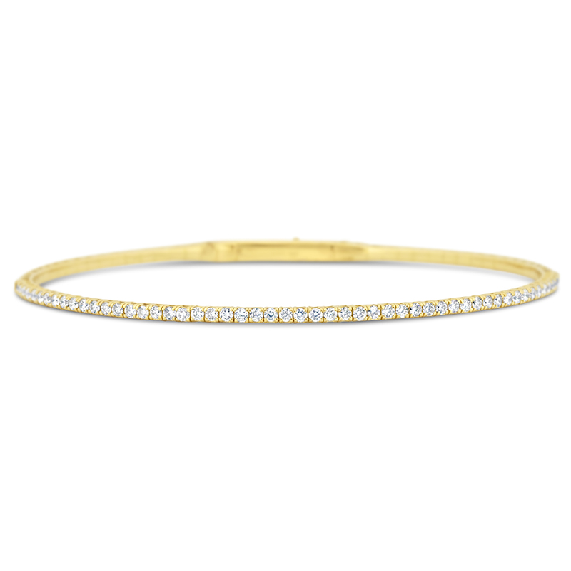 14k yellow gold prong set natural diamond flexible bangle tennis bracelet br00313